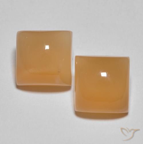 4.58ctw Naturale Medium Light-Orange Pietra di luna, Quadrato, Traslucido