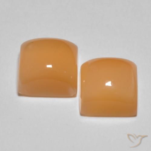 Gemme di Pietra di luna Medium Light-Orange naturale da 4.58 ct, Quadrato, Traslucido