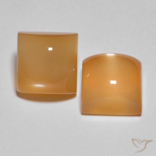 Gemme di Pietra di luna Arancione Crema naturale da 5.33 ct, Quadrato, Traslucido