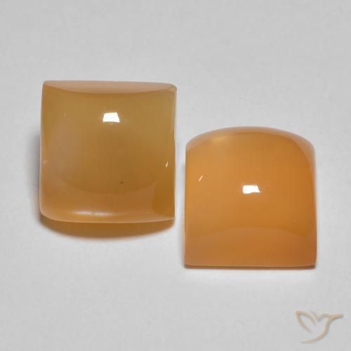 Gemme di Pietra di luna Arancione Crema naturale da 5.31 ct, Quadrato, Traslucido