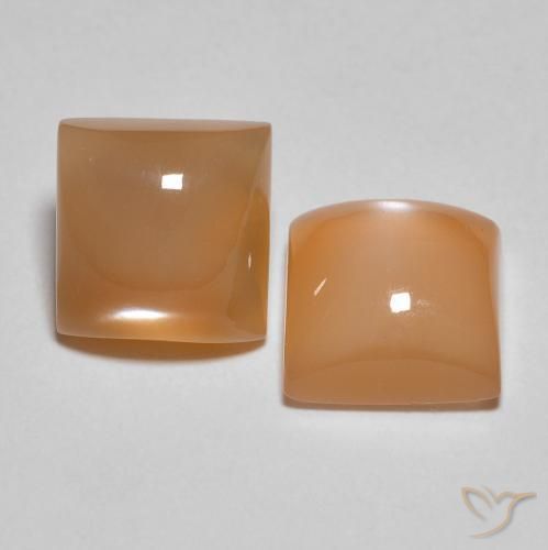 Gemme di Pietra di luna Pesca naturale da 3.99 ct, Quadrato, Traslucido