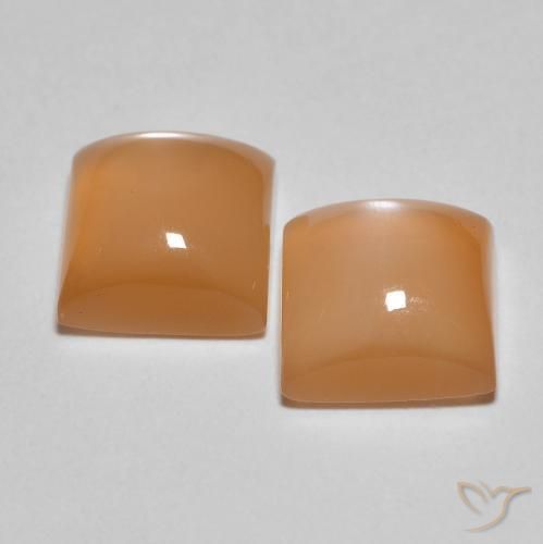 Gemme di Pietra di luna Pesca naturale da 3.99 ct, Quadrato, Traslucido