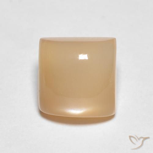 1.35ct Naturale Cantalupo Arancia Pietra di luna, Quadrato, Traslucido