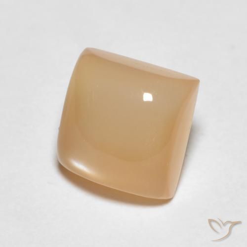Pietra di luna Cantalupo Arancia naturale da 1.35 ct, Quadrato, Traslucido