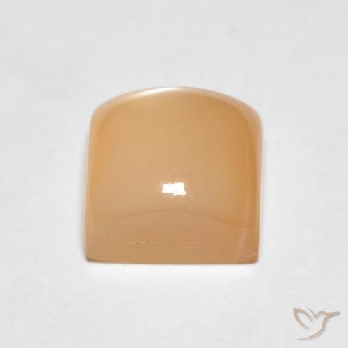 Pietra di luna Cantalupo Arancia naturale da 1.35 ct, Quadrato, Traslucido