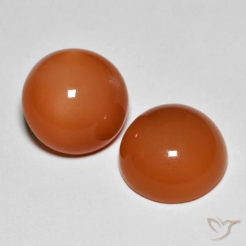 Gemme di Pietra di luna Arancione rossastra naturale da 10.76 ct, Rotondo, Opaco