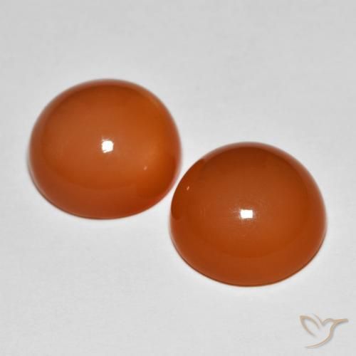 Gemme di Pietra di luna Arancione rossastra naturale da 10.76 ct, Rotondo, Opaco