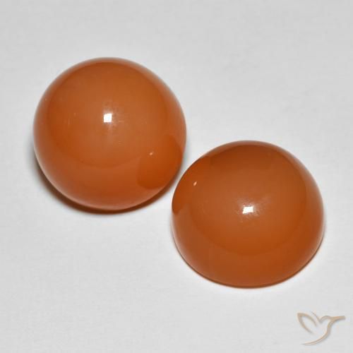 Gemme di Pietra di luna Arancione scuro naturale da 12.55 ct, Rotondo, Traslucido