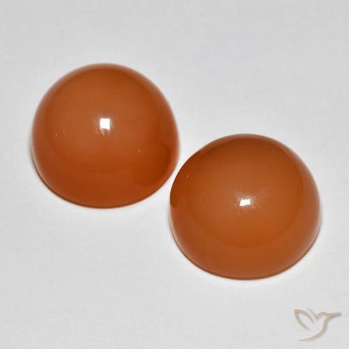 Gemme di Pietra di luna Arancione scuro naturale da 12.55 ct, Rotondo, Traslucido