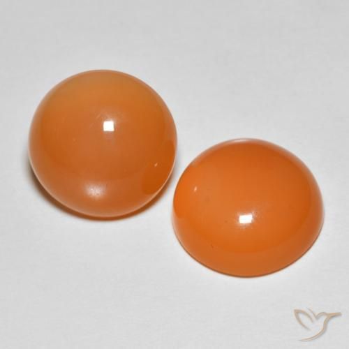 Gemme di Pietra di luna Arancia Albicocca tiepida Warm naturale da 8.82 ct, Rotondo, Traslucido