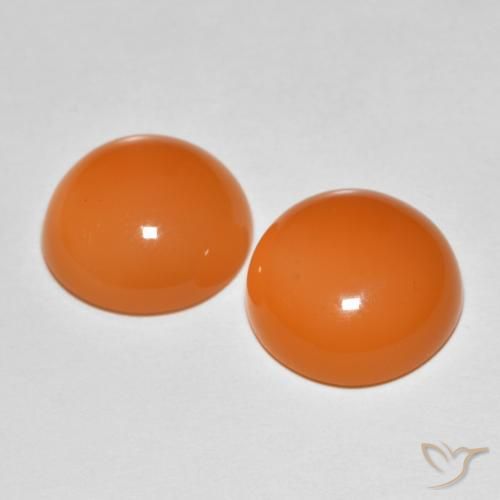 Gemme di Pietra di luna Arancia Albicocca tiepida Warm naturale da 8.82 ct, Rotondo, Traslucido