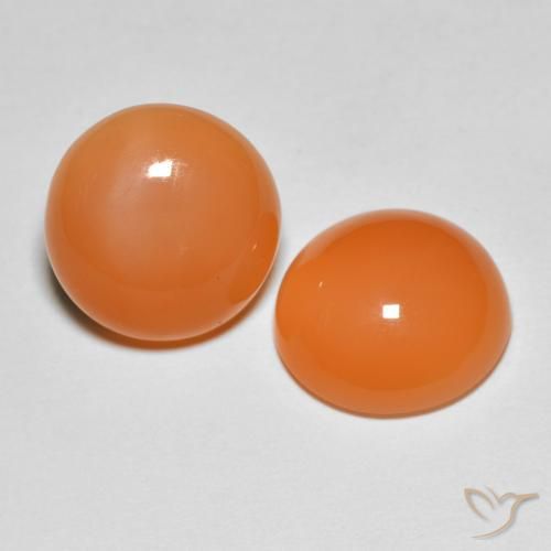 Gemme di Pietra di luna Arancio Medio naturale da 8.46 ct, Rotondo, Traslucido