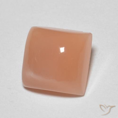Pietra di luna Arancio Pesca Chiaro naturale da 1.92 ct, Quadrato, Traslucido