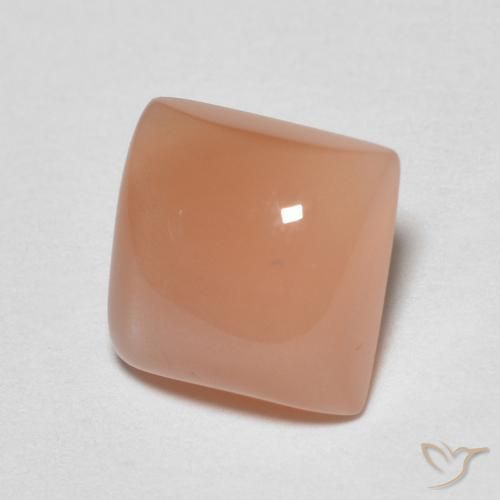 Pietra di luna Cantalupo Arancia naturale da 1.79 ct, Quadrato, Traslucido