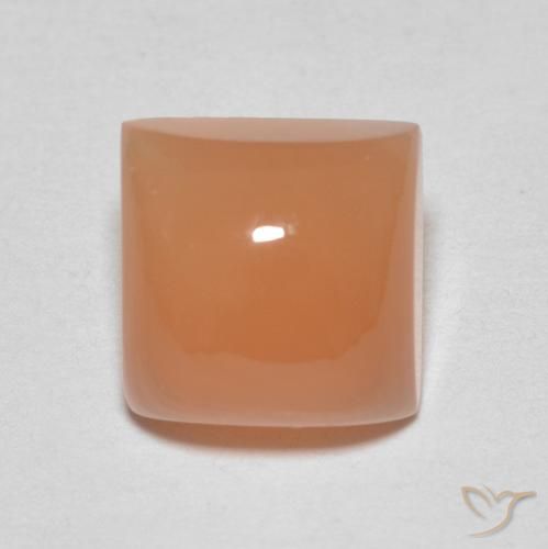 2.11ct Naturale Arancio rossastro chiaro Pietra di luna, Quadrato, Traslucido