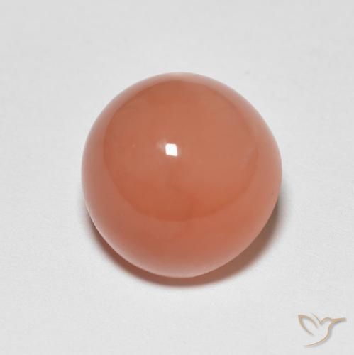 Pietra di luna Cantalupo Arancia naturale da 5.53 ct, Rotondo, Traslucido