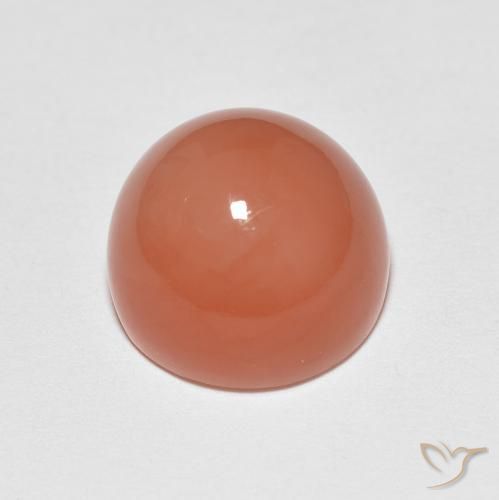 Pietra di luna Cantalupo Arancia naturale da 5.53 ct, Rotondo, Traslucido