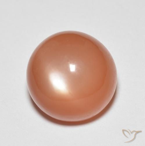 Pietra di luna Arancio rossastro chiaro naturale da 6.51 ct, Rotondo, Traslucido