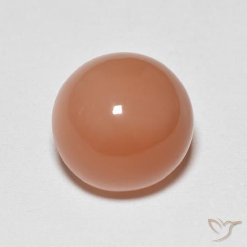 Pietra di luna Arancio rossastro chiaro naturale da 5.37 ct, Rotondo, Traslucido