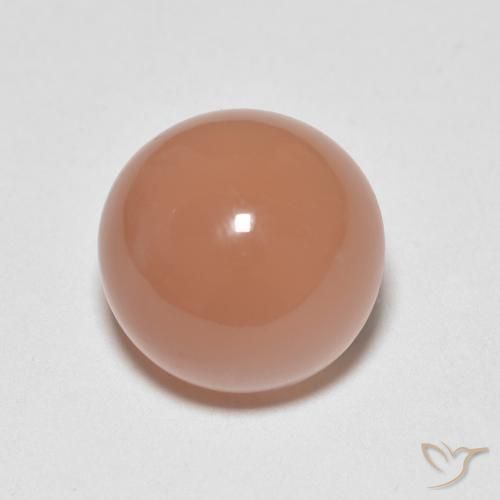 Pietra di luna Arancio rossastro chiaro naturale da 5.37 ct, Rotondo, Traslucido