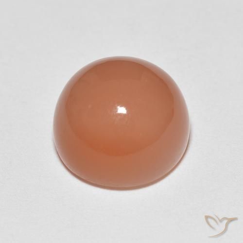 Pietra di luna Arancio rossastro chiaro naturale da 5.37 ct, Rotondo, Traslucido
