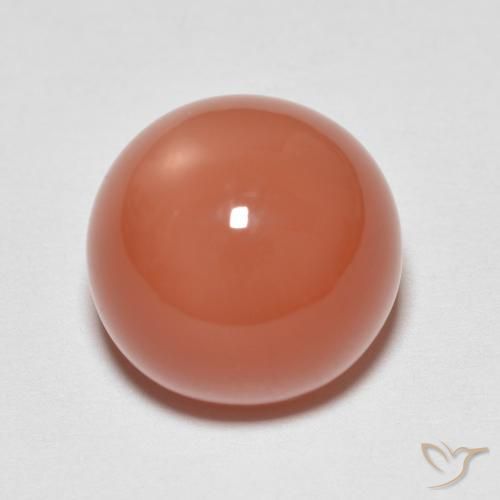6.80ct Naturale Arancione rossastra Pietra di luna, Rotondo, Traslucido