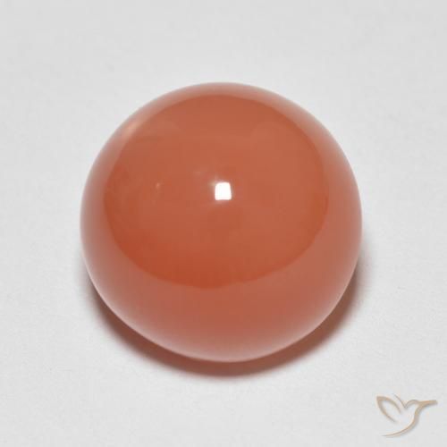 Pietra di luna Arancione rossastra naturale da 6.80 ct, Rotondo, Traslucido