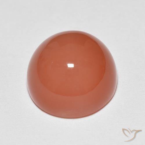 Pietra di luna Arancione rossastra naturale da 6.80 ct, Rotondo, Traslucido