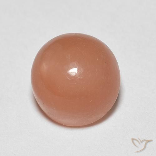 Pietra di luna Cantalupo Arancia naturale da 1.30 ct, Rotondo, Traslucido