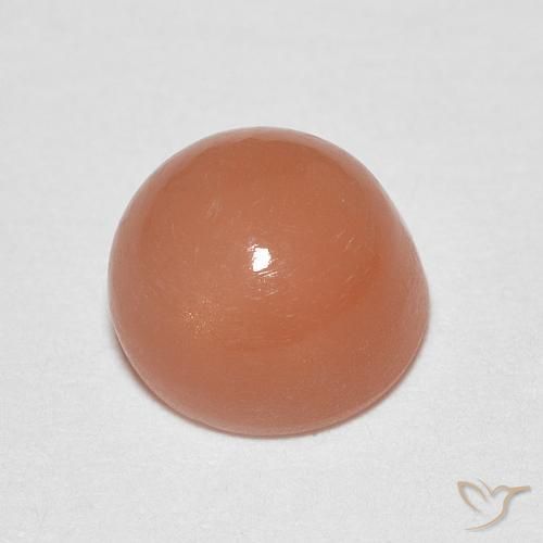 Pietra di luna Cantalupo Arancia naturale da 1.30 ct, Rotondo, Traslucido