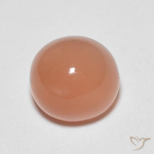 Pietra di luna Arancio Medio naturale da 1.23 ct, Rotondo, Traslucido