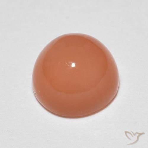 Pietra di luna Arancio Medio naturale da 1.23 ct, Rotondo, Traslucido