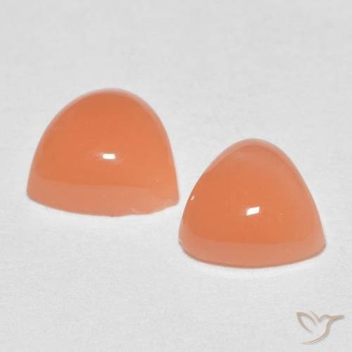 Gemme di Pietra di luna Arancione chiaro naturale da 1.43 ct, Taglio trillion, Traslucido