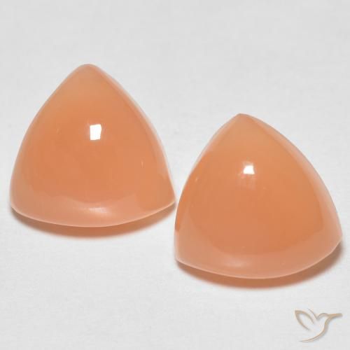 Gemme di Pietra di luna Arancione chiaro naturale da 3.25 ct, Taglio trillion, Traslucido