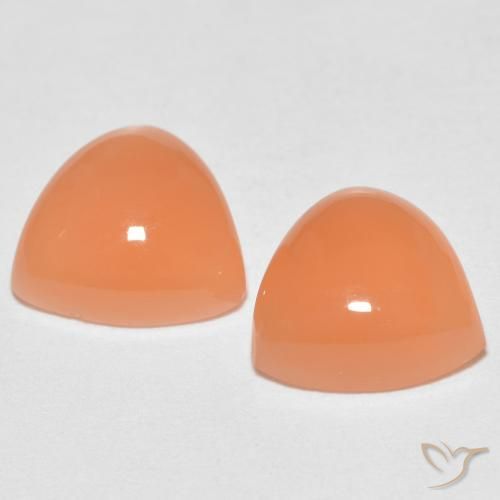 Gemme di Pietra di luna Arancione chiaro naturale da 3.25 ct, Taglio trillion, Traslucido