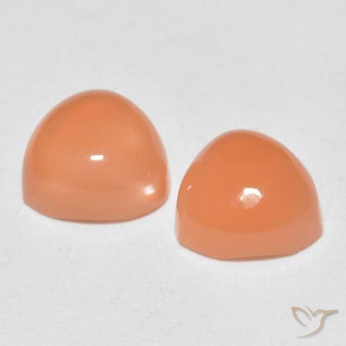 Gemme di Pietra di luna Arancione chiaro naturale da 1.77 ct, Taglio trillion, Traslucido