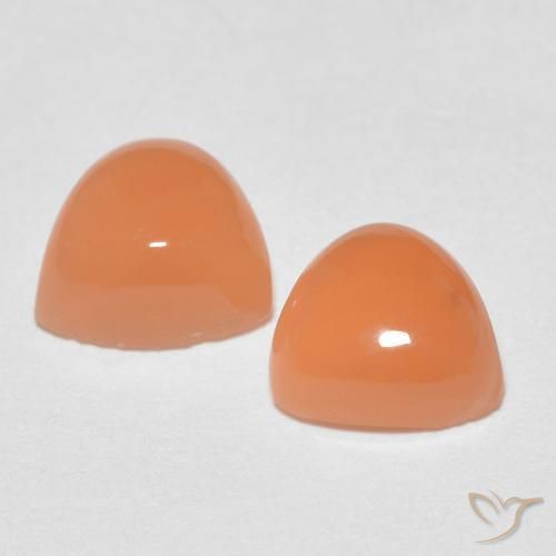 Gemme di Pietra di luna Arancio Medio naturale da 1.62 ct, Taglio trillion, Traslucido