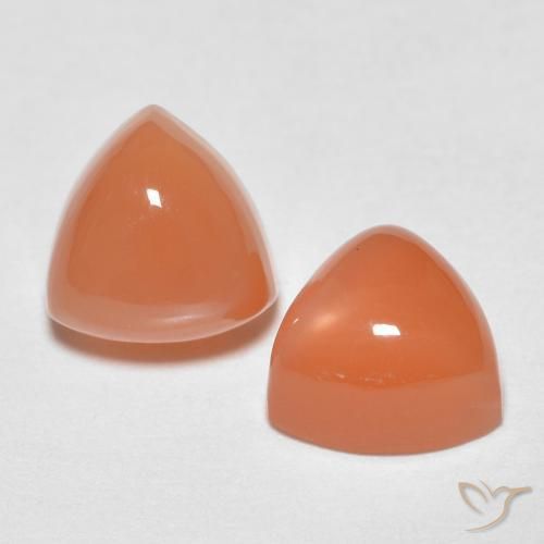 2.01ctw Naturale Arancione scuro Pietra di luna, Taglio trillion, Traslucido