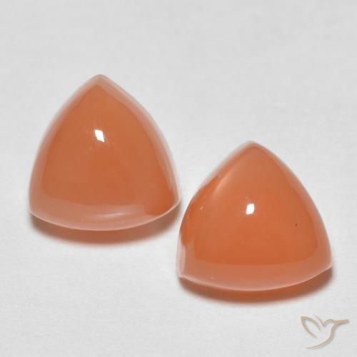 Gemme di Pietra di luna Arancione scuro naturale da 2.01 ct, Taglio trillion, Traslucido