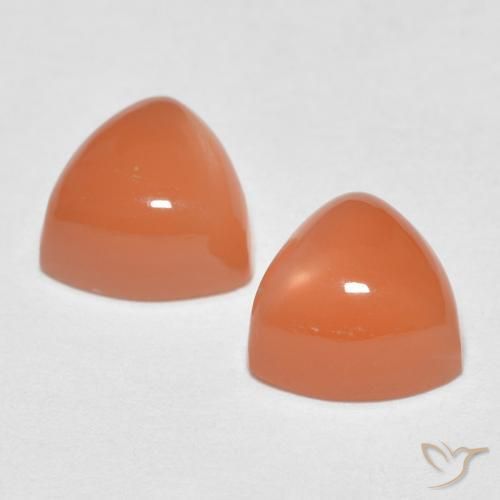 Gemme di Pietra di luna Arancione scuro naturale da 2.01 ct, Taglio trillion, Traslucido