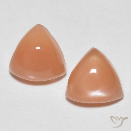1.62ctw Naturale Arancio Medio Pietra di luna, Taglio trillion, Traslucido