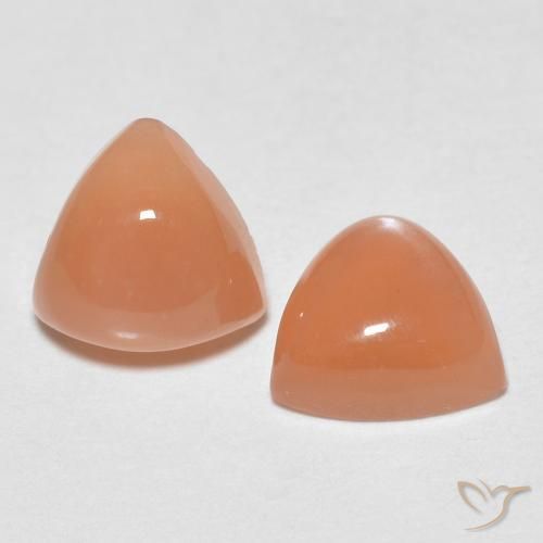 Gemme di Pietra di luna Arancio Medio naturale da 1.62 ct, Taglio trillion, Traslucido