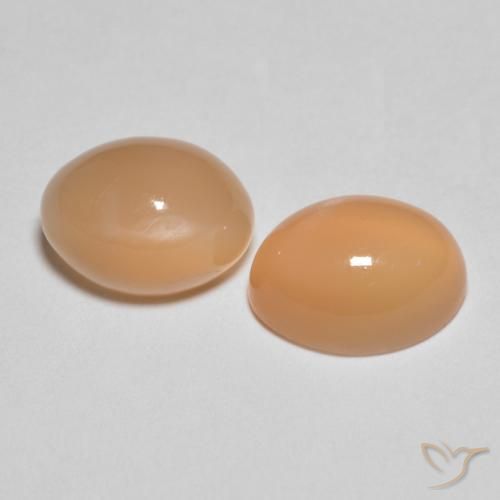 Gemme di Pietra di luna Medium Light-Orange naturale da 2.86 ct, Ovale, Traslucido