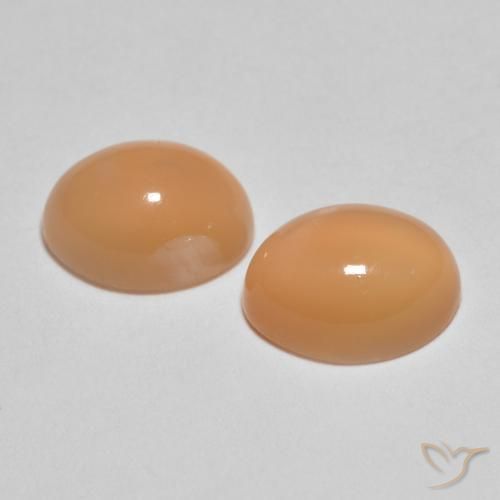 Gemme di Pietra di luna Medium Light-Orange naturale da 2.86 ct, Ovale, Traslucido