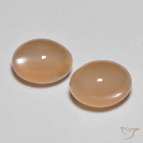 3.18ctw Naturale Pesca Pietra di luna, Ovale, Traslucido