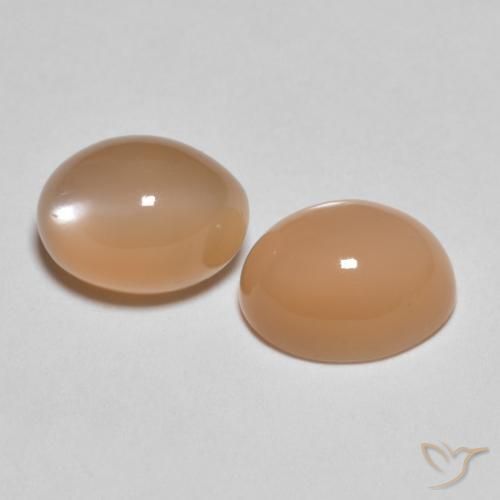 Gemme di Pietra di luna Pesca naturale da 3.18 ct, Ovale, Traslucido