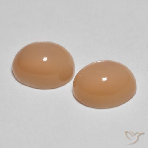 Gemme di Pietra di luna Pesca naturale da 3.18 ct, Ovale, Traslucido