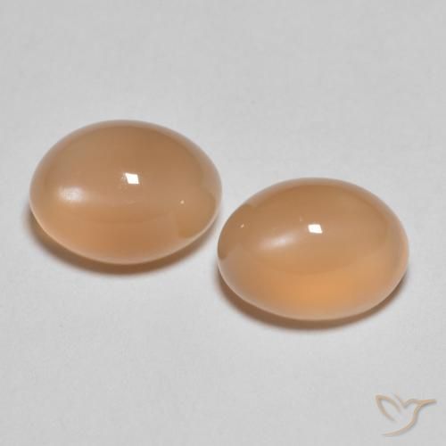 3.32ctw Naturale Cantalupo Arancia Pietra di luna, Ovale, Traslucido