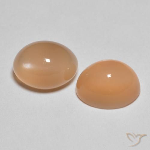 Gemme di Pietra di luna Cantalupo Arancia naturale da 3.32 ct, Ovale, Traslucido