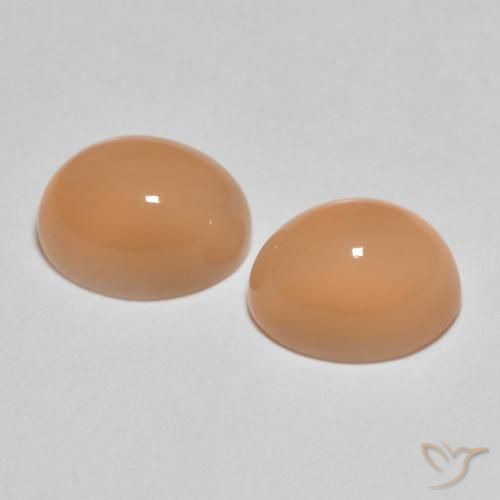 Gemme di Pietra di luna Cantalupo Arancia naturale da 3.32 ct, Ovale, Traslucido